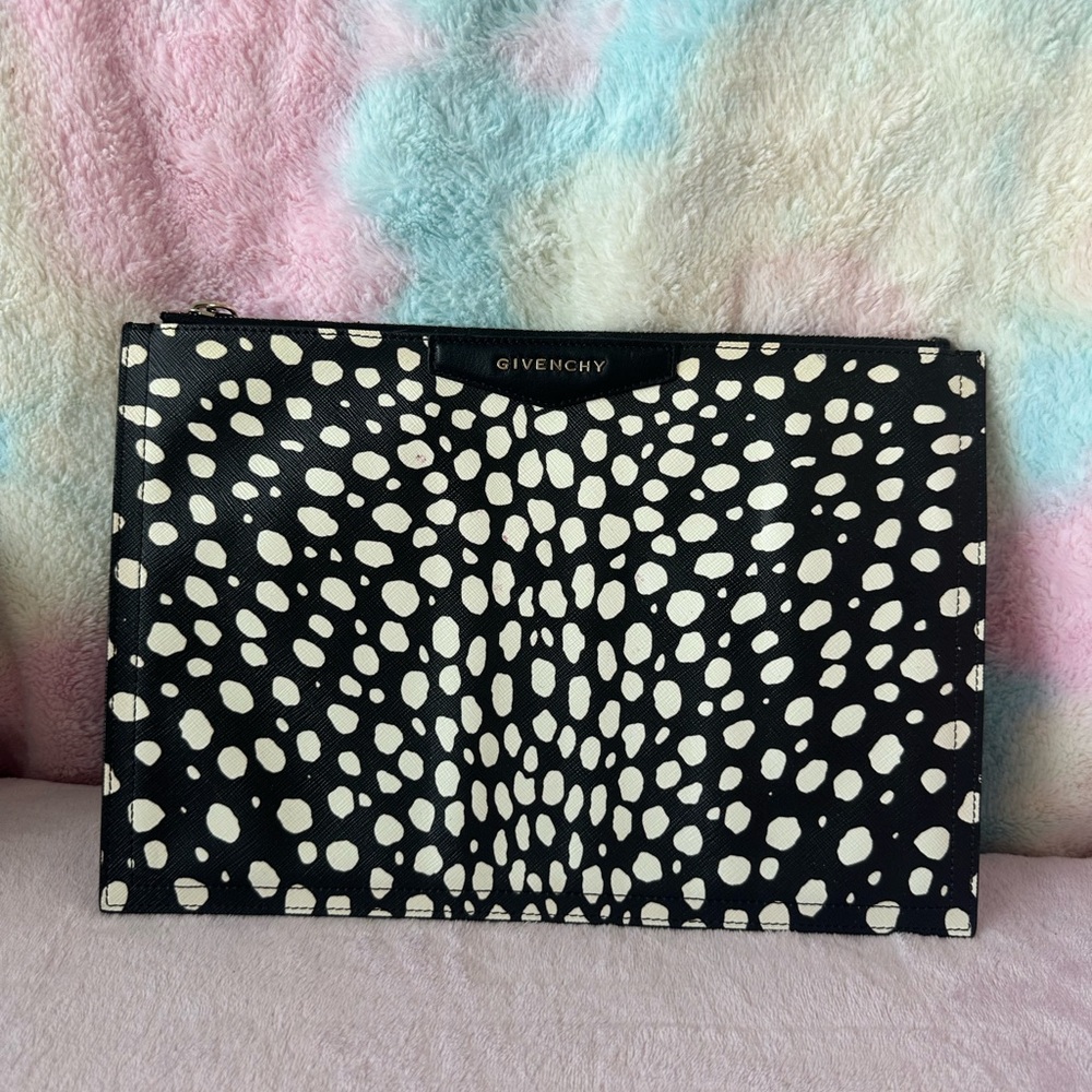 Givenchy Black and Cream Patterned Pouch